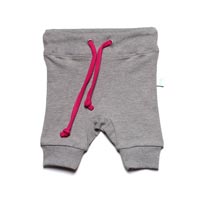 Minti Track Shorts Grey Marle with Hot Pink Cord